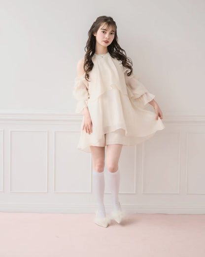 モデル身長：153cm/着用カラー：アイボリー