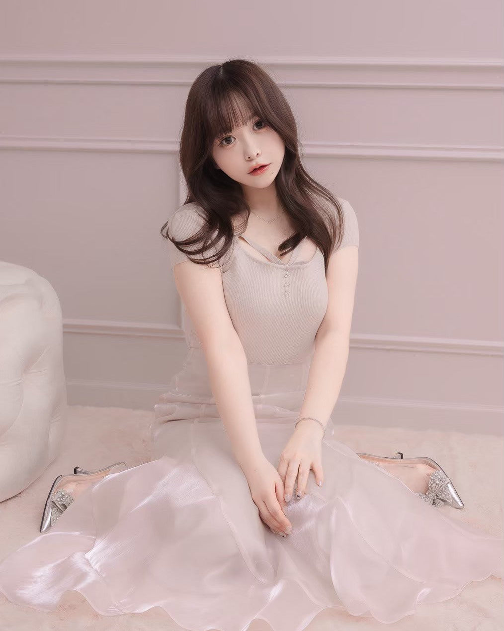 モデル身長：151cm / 着用カラー：ピンク