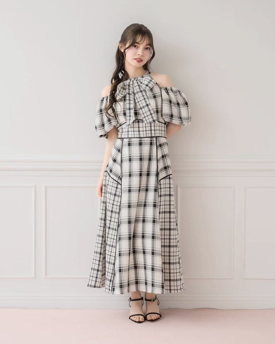 モデル身長：153cm/着用カラー：ホワイトチェック