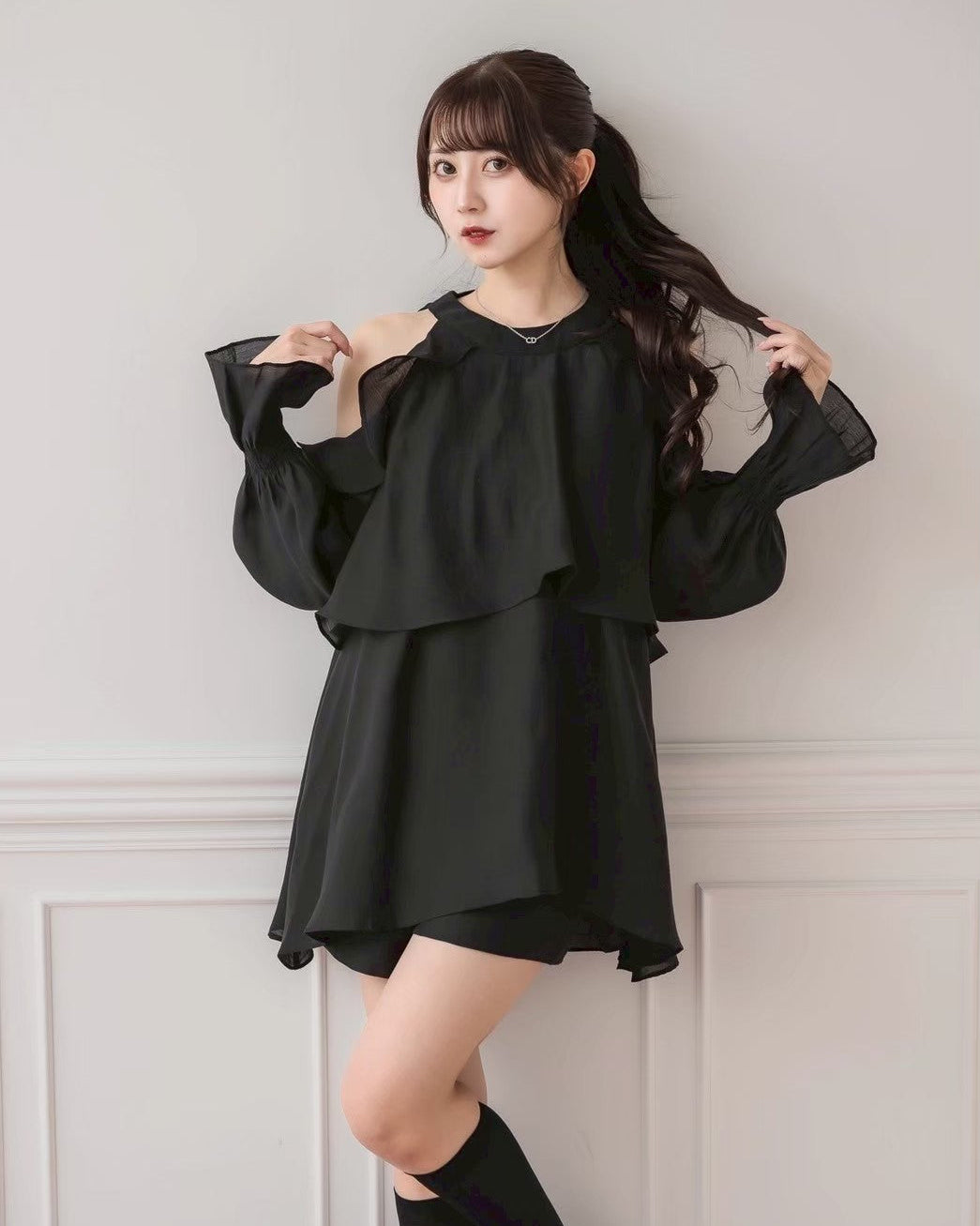モデル身長：159cm/着用カラー：ブラック