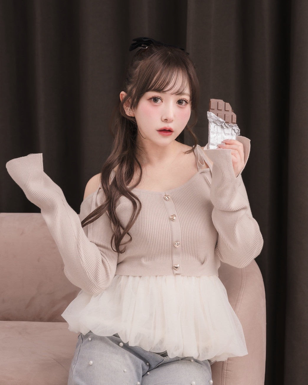 モデル身長：151cm / 着用カラー：ピンク