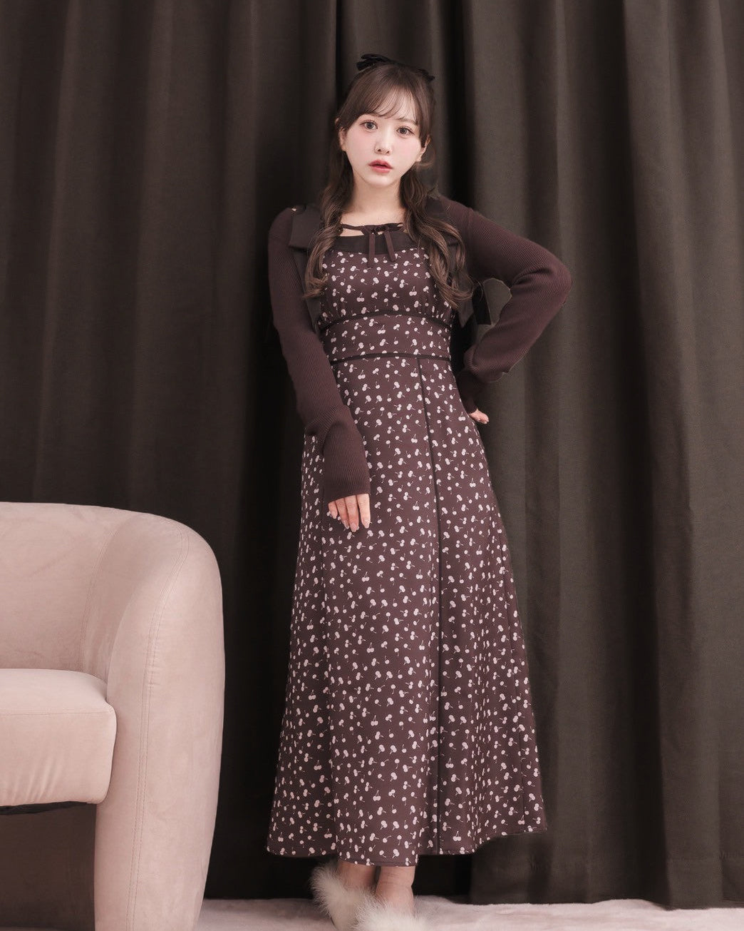 モデル身長：151cm / 着用カラー：ブラウン