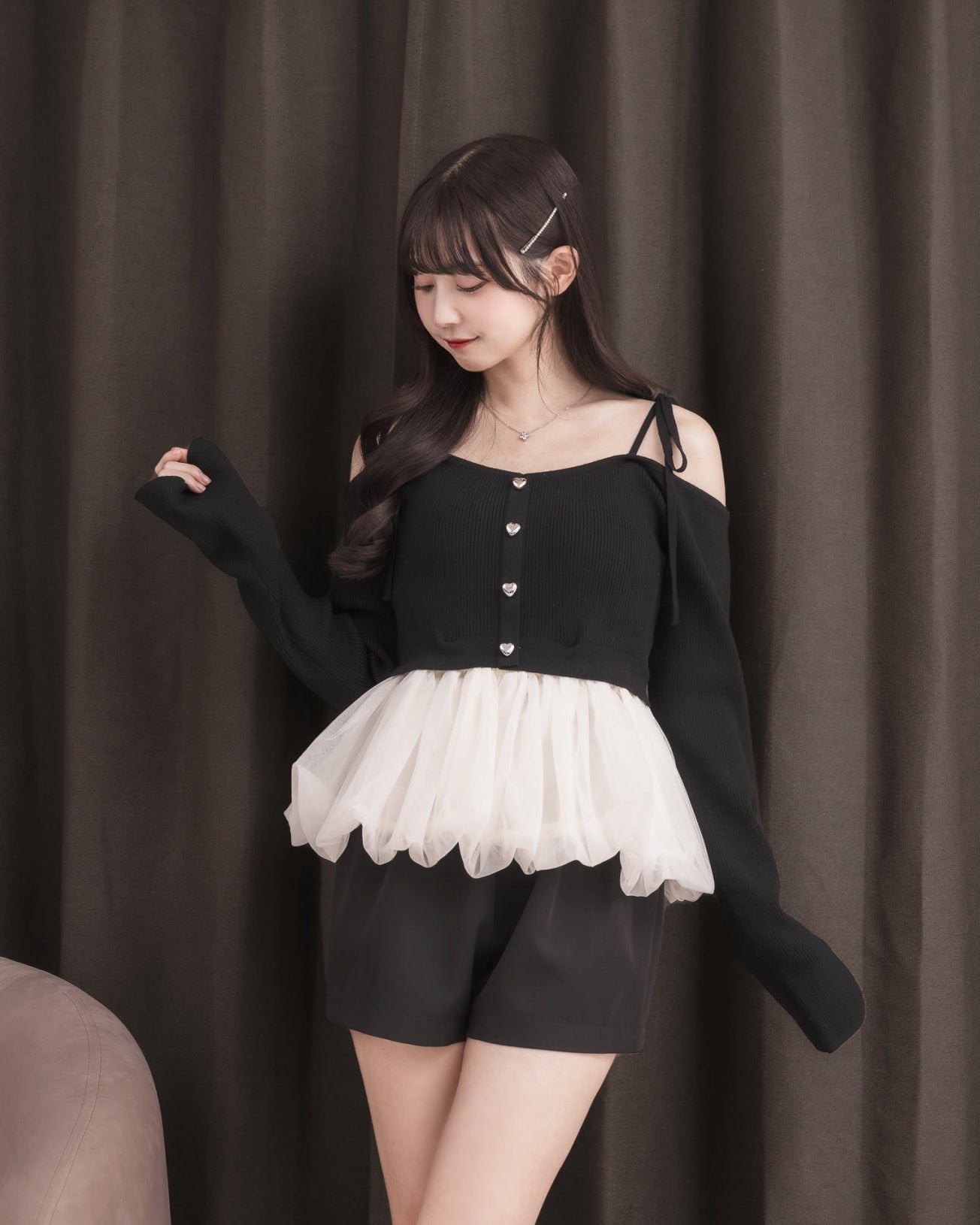 Balloon tulle knit top – DOLCELICHE（ドルチェリーチェ）