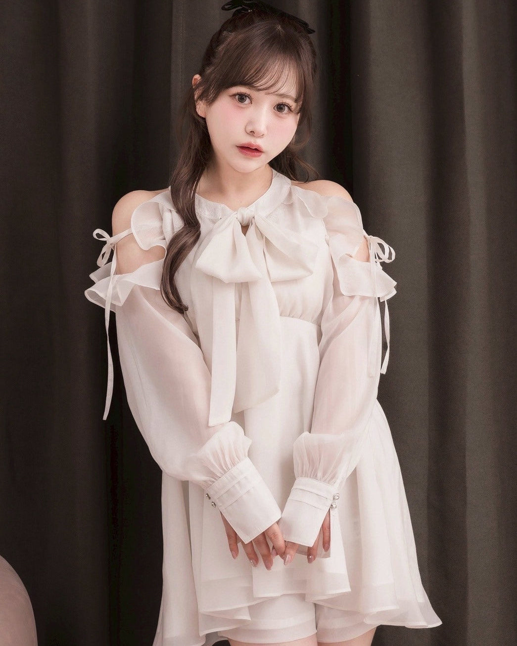 モデル身長：151cm / 着用カラー：ホワイト