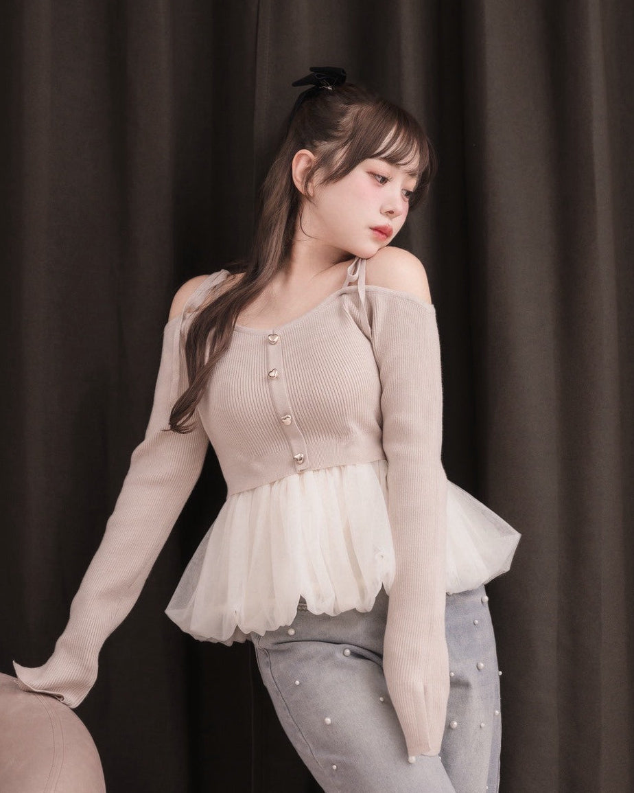 Balloon tulle knit top – DOLCELICHE（ドルチェリーチェ）