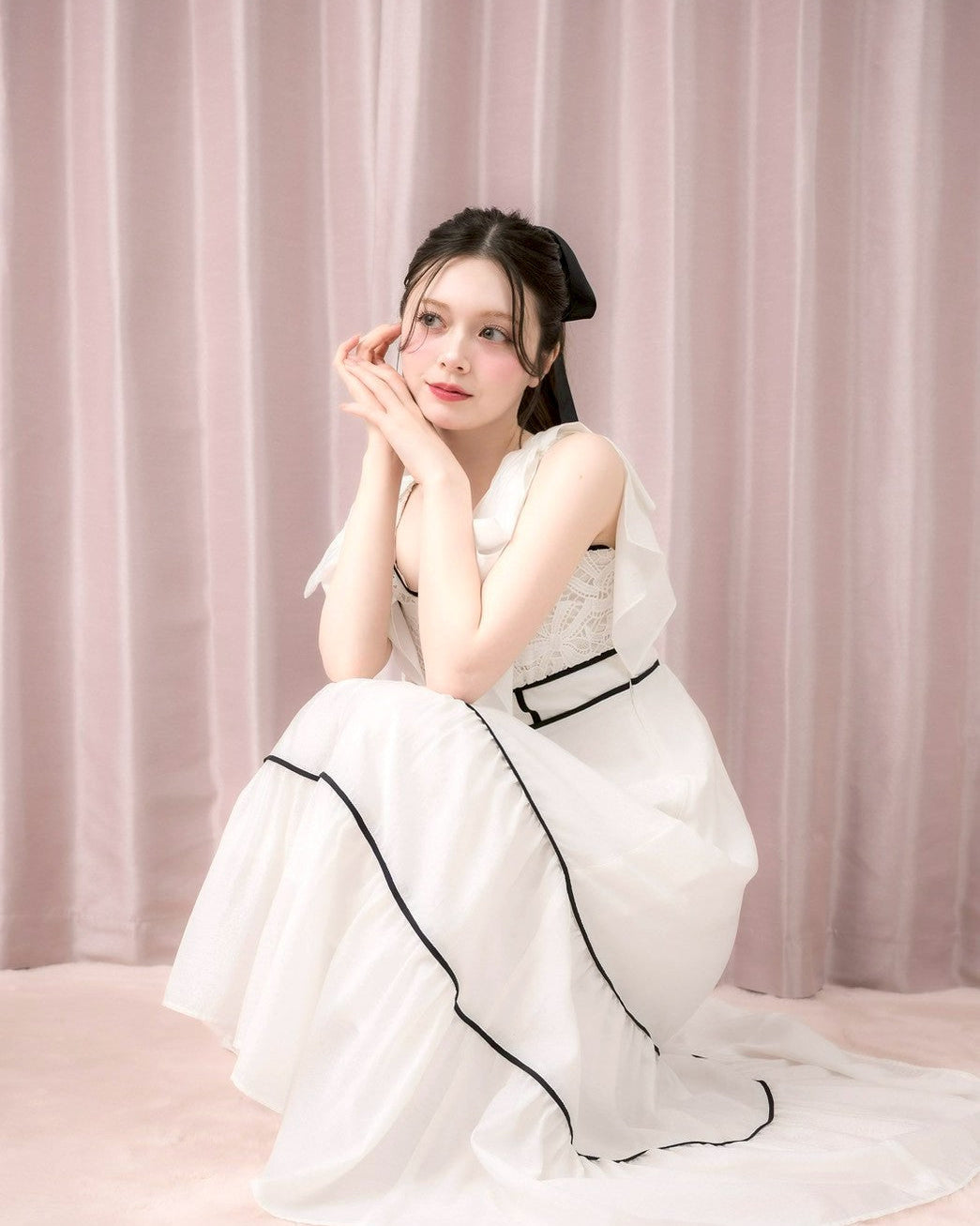モデル身長：155cm / 着用カラー：ホワイト