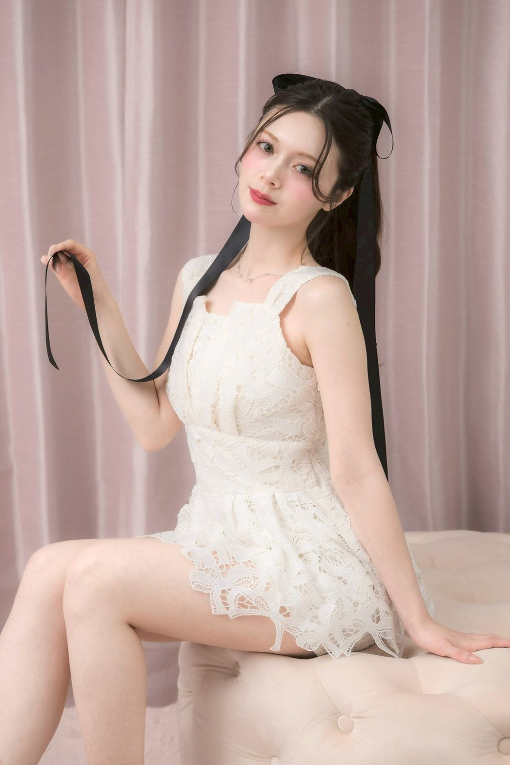 dolceliche リボンレースショートロンパース Ribbon Lace Short Romper – DOLCELICHE（ドルチェリーチェ）