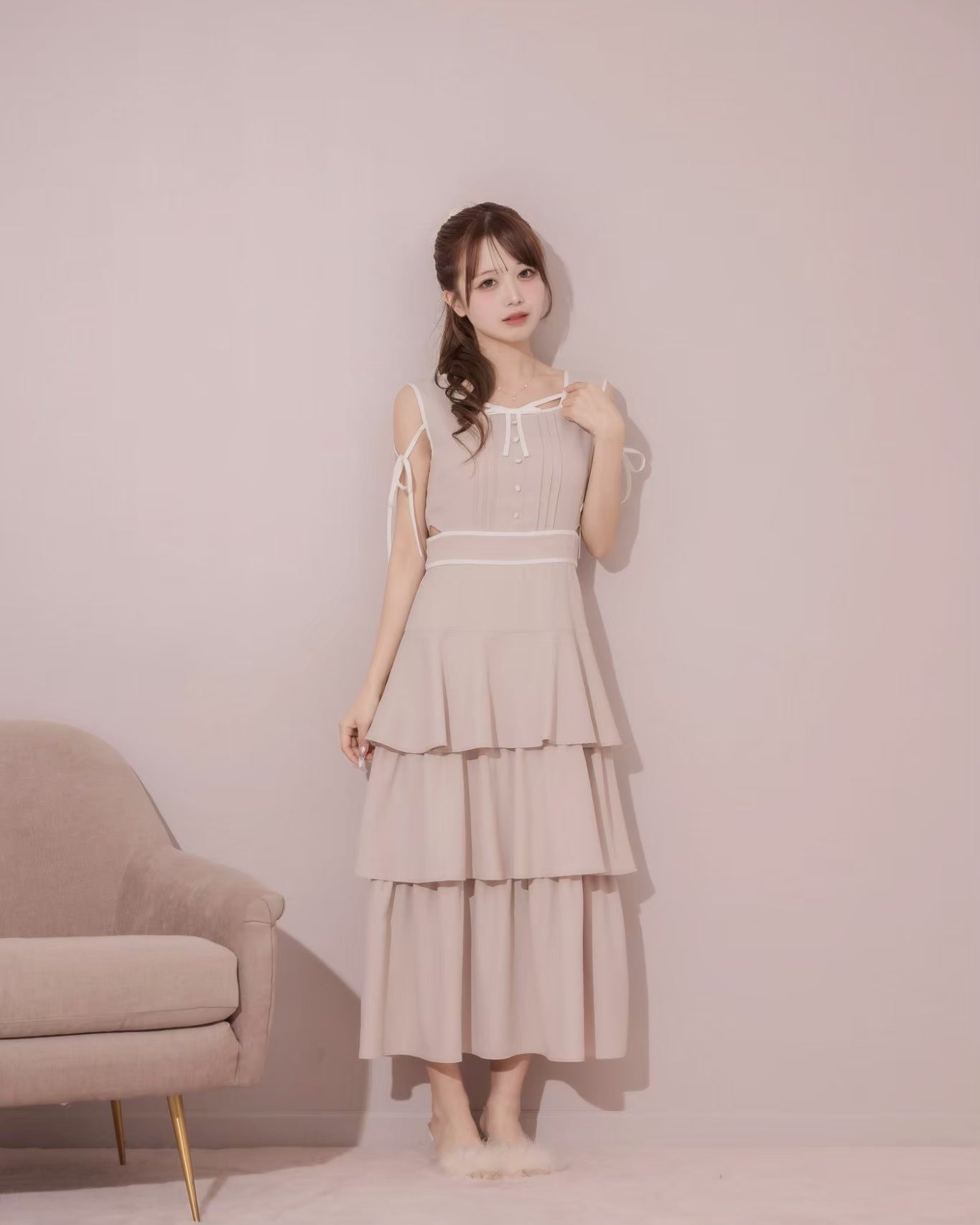 モデル身長：157cm / 着用カラー：ピンク
