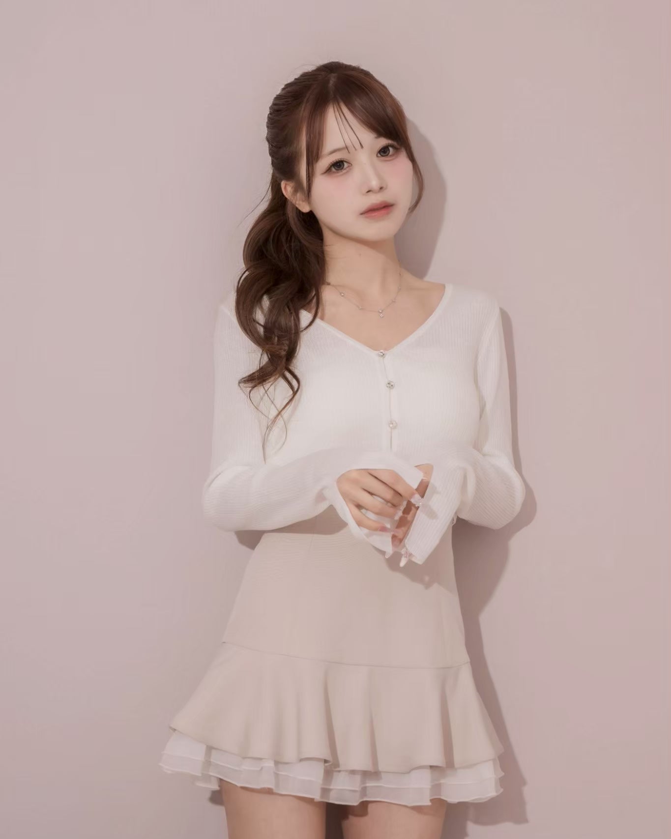 モデル身長：157cm / 着用カラー：ピンク