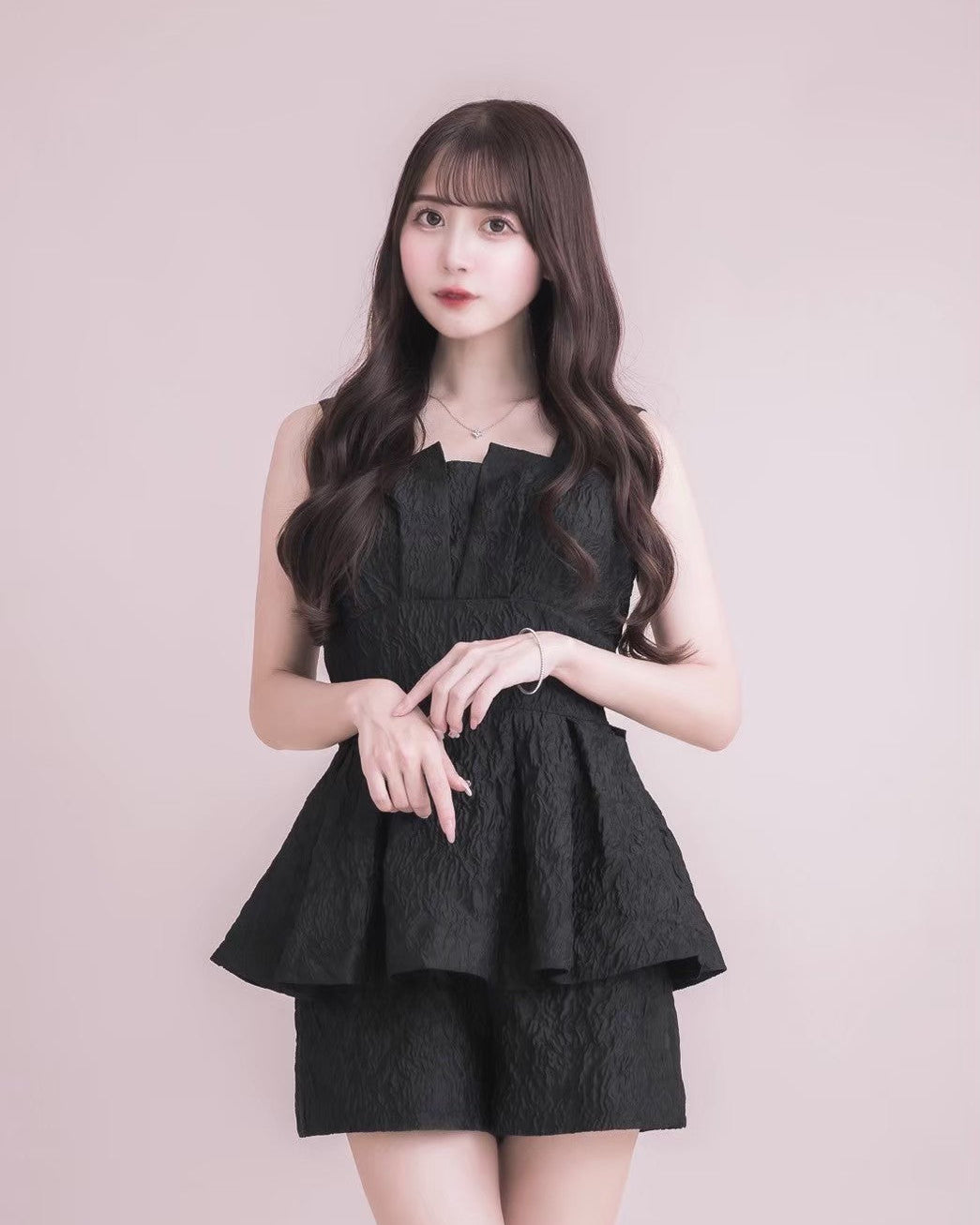 dolceliche puffyジャガードショートロンパース Puffy Jacquard Short Romper – DOLCELICHE（ドルチェリーチェ）