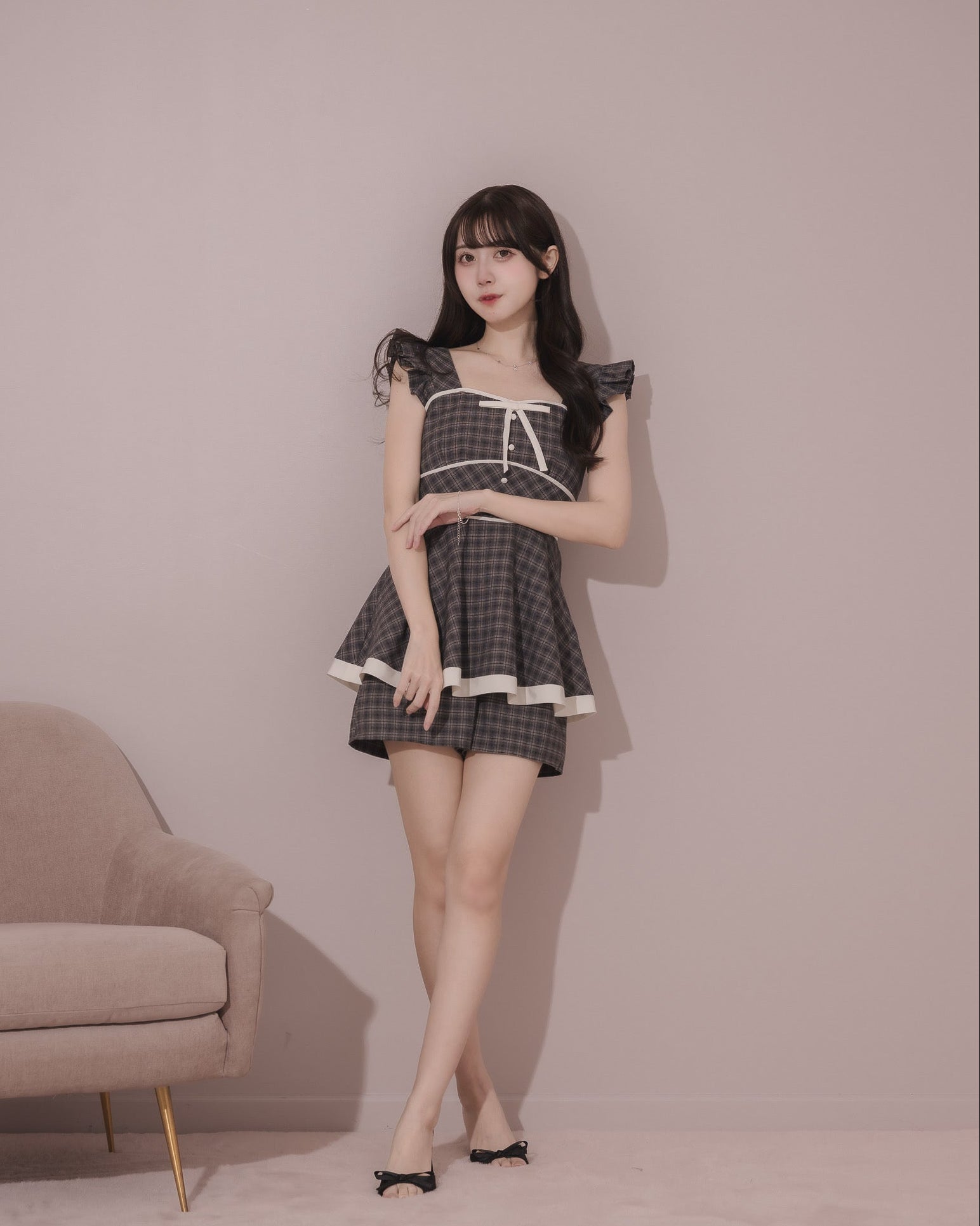 Checked Short Romper – DOLCELICHE（ドルチェリーチェ）