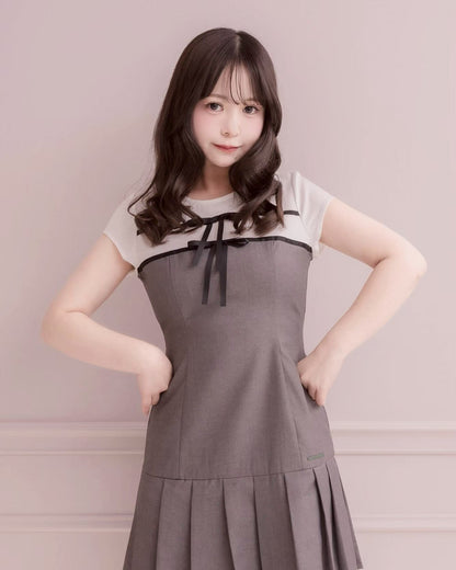 モデル身長：151cm / 着用カラー：チャコール×ブラック