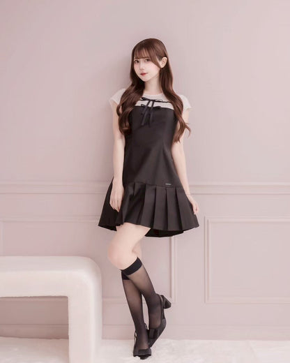 モデル身長：159cm / 着用カラー：ブラック×ブラック