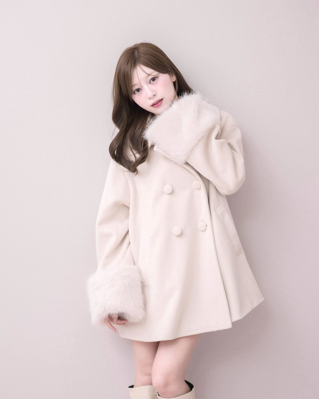 モデル身長：155cm / 着用カラー：ピンク