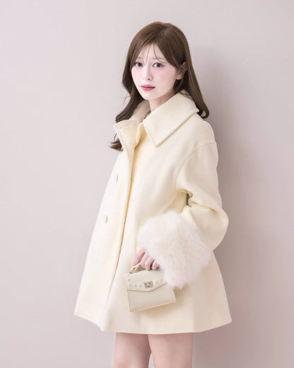 モデル身長：155cm / 着用カラー：アイボリー