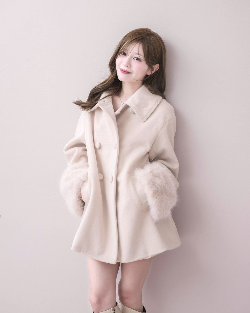 モデル身長：155cm / 着用カラー：ピンク