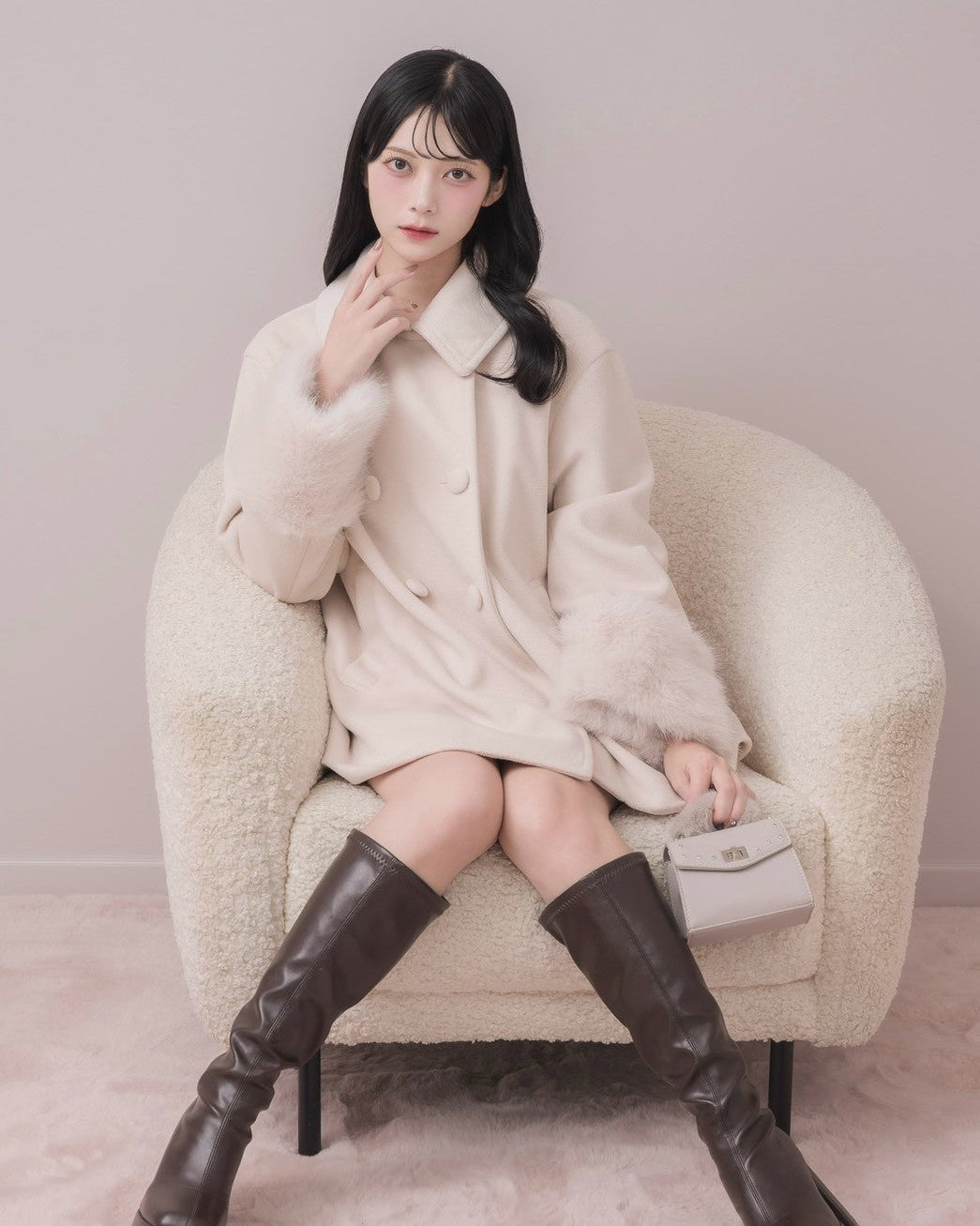 モデル身長：164cm / 着用カラー：ピンク
