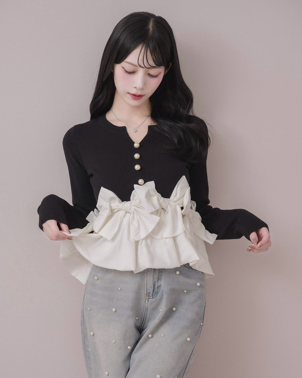 モデル身長：164cm / 着用カラー：ブラック