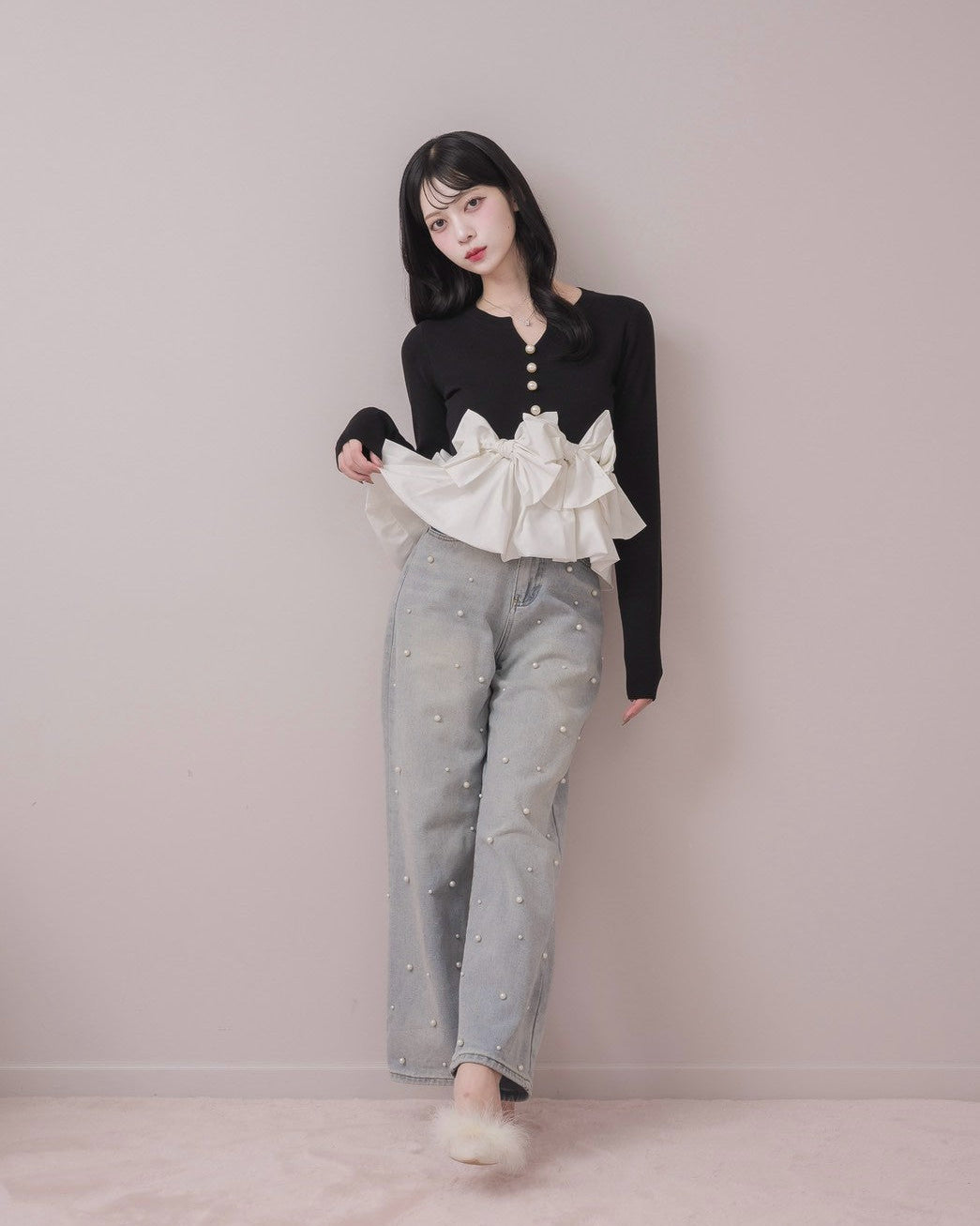 モデル身長：164cm / 着用カラー：ブラック
