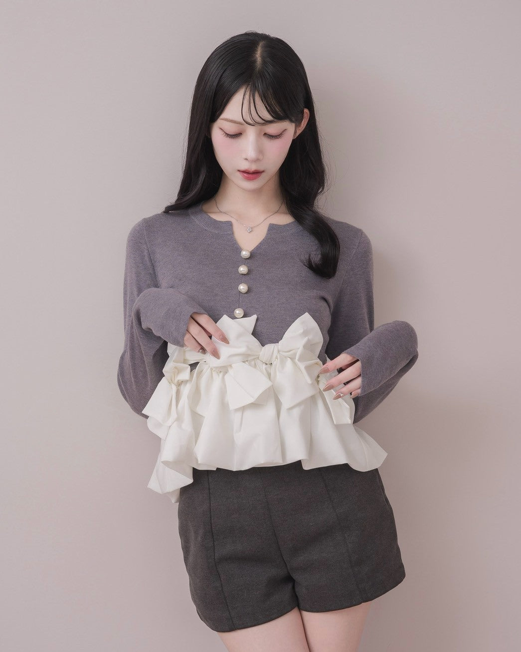モデル身長：164cm / 着用カラー：グレー