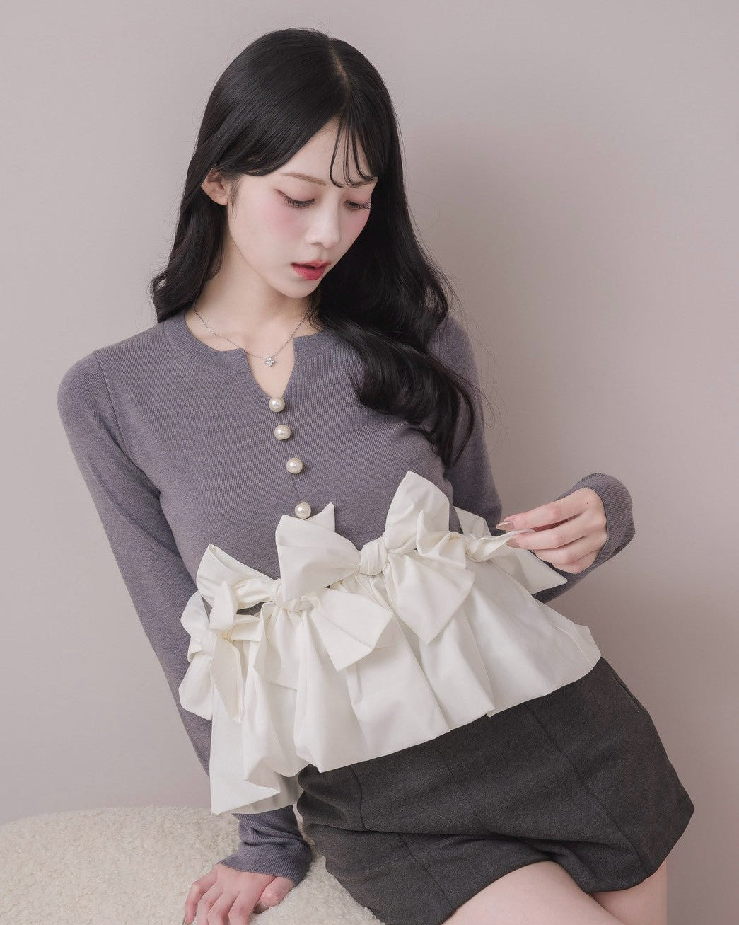 モデル身長：164cm / 着用カラー：グレー