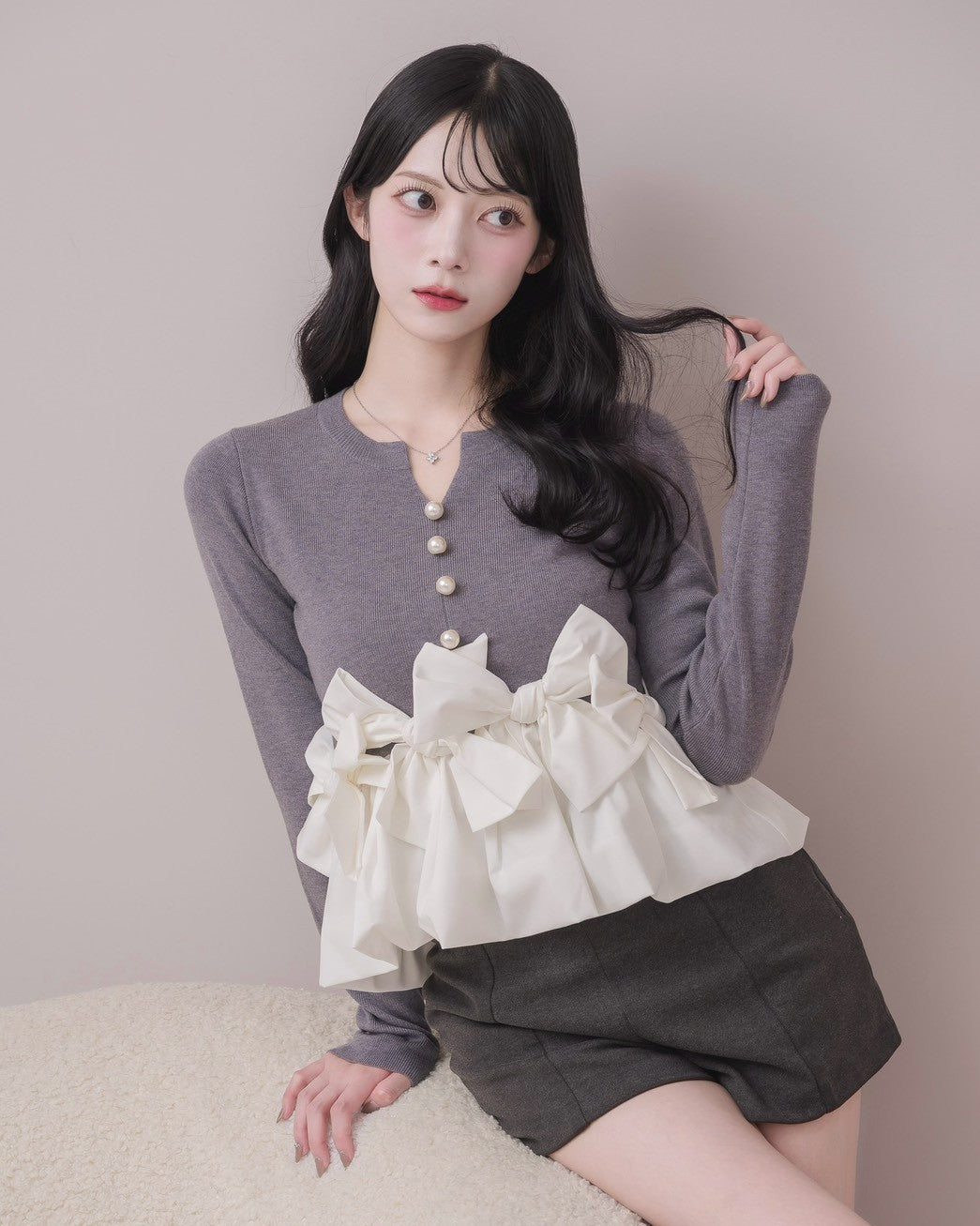 モデル身長：164cm / 着用カラー：グレー